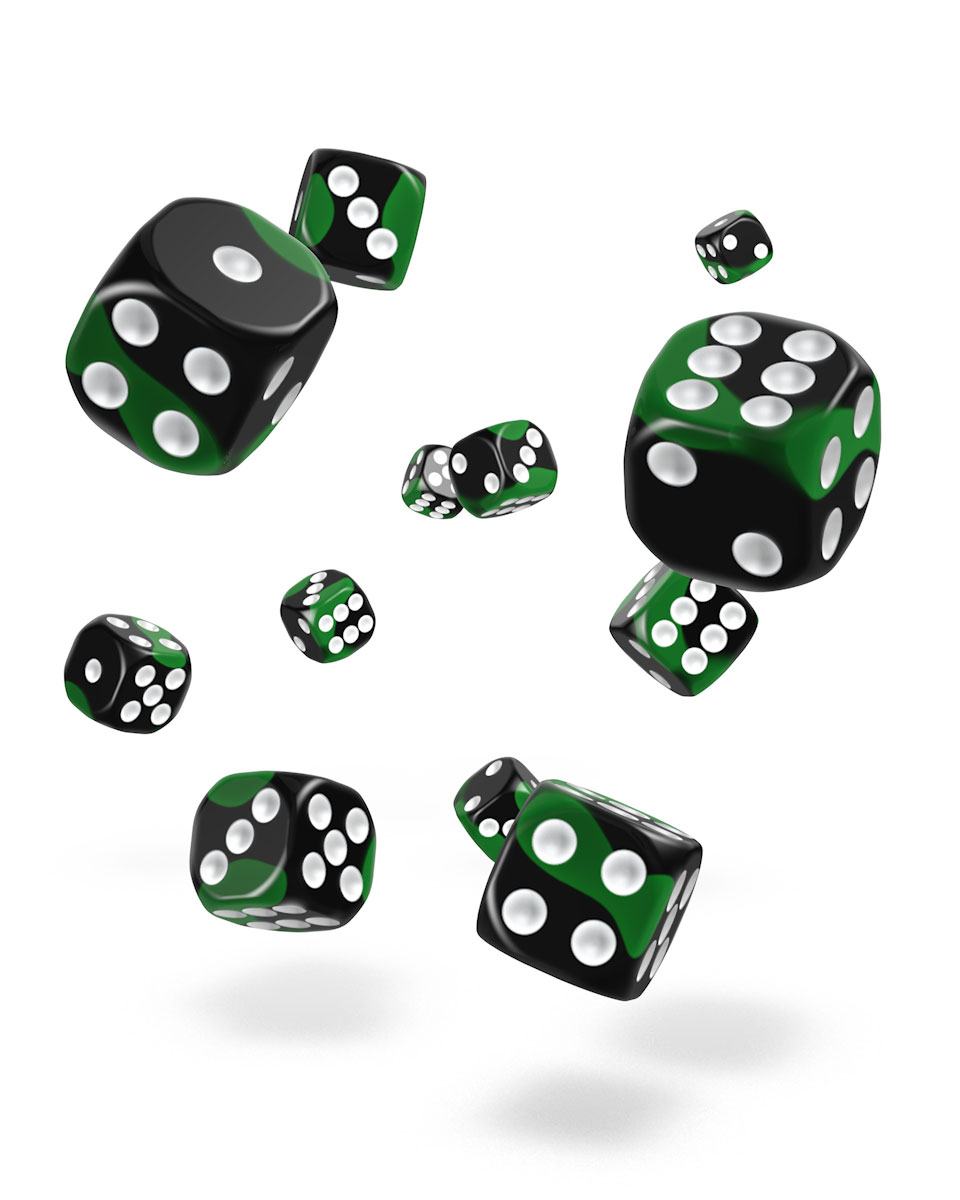 oakie doakie DICE D6 Dice 12 mm Glow in the Dark - Biohazard (36)