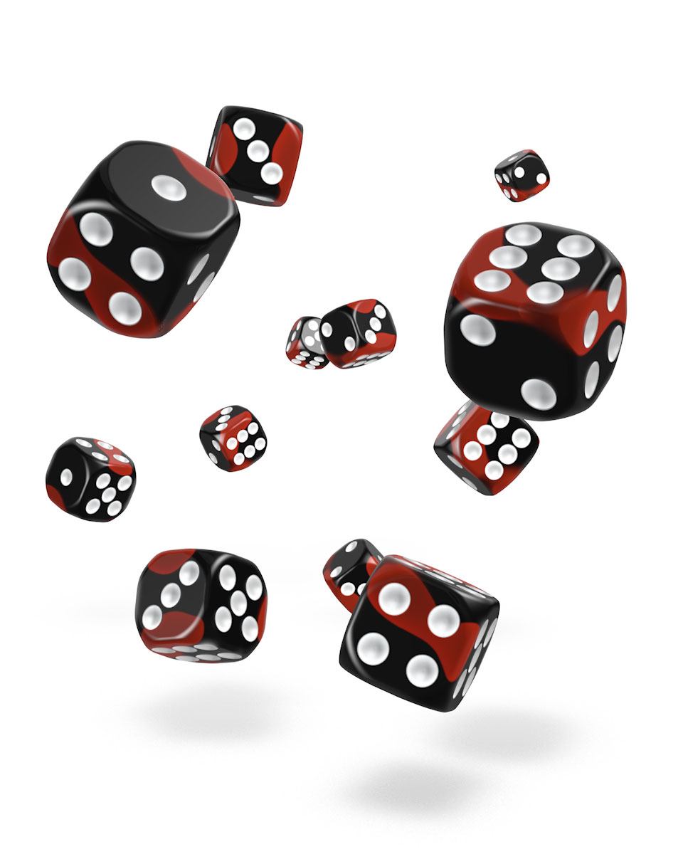 oakie doakie DICE D6 Dice 12 mm Glow in the Dark - Lava (36)