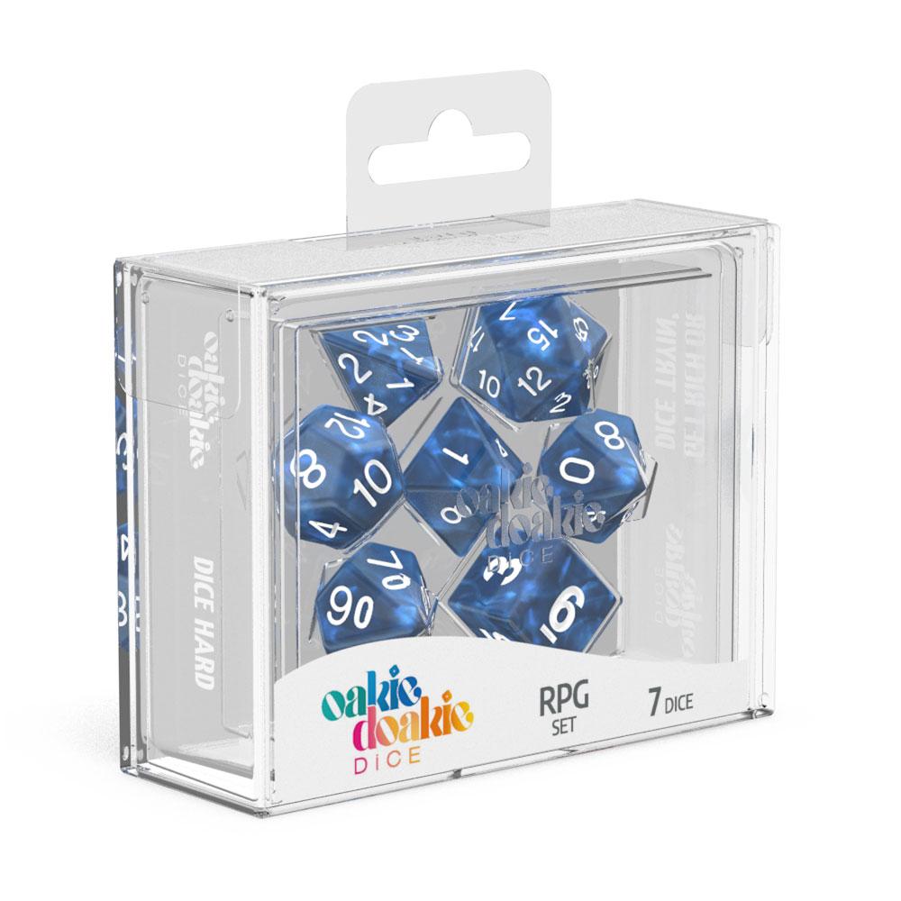 oakie doakie DICE RPG Set Marble - Blue (7)