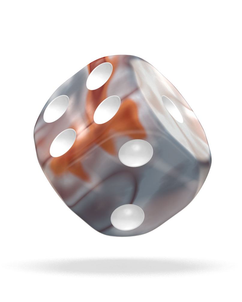 oakie doakie DICE D6 Dice 12 mm Gemidice - Silver-Rust (36)