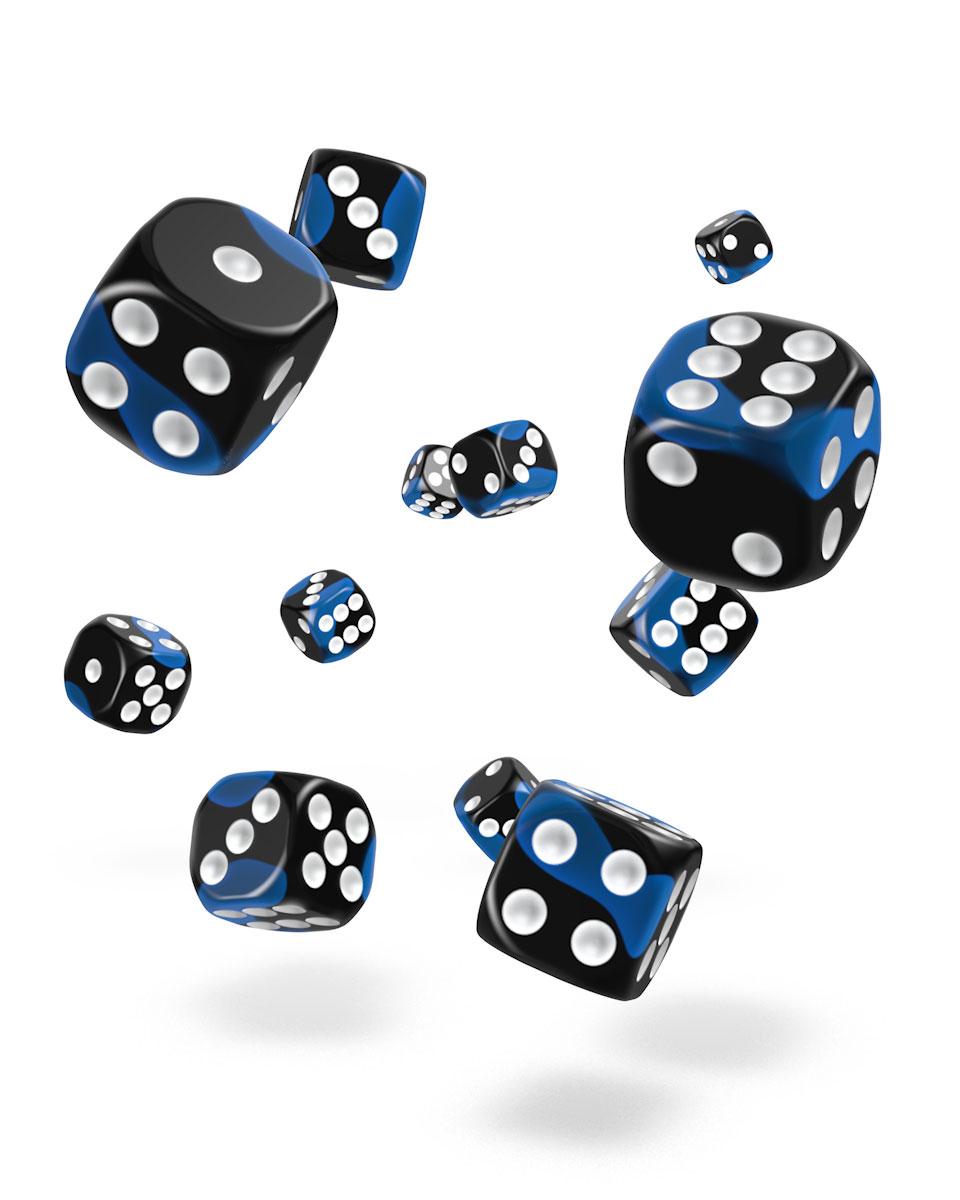 oakie doakie DICE D6 Dice 12 mm Glow in the Dark - Deep Ocean (36)