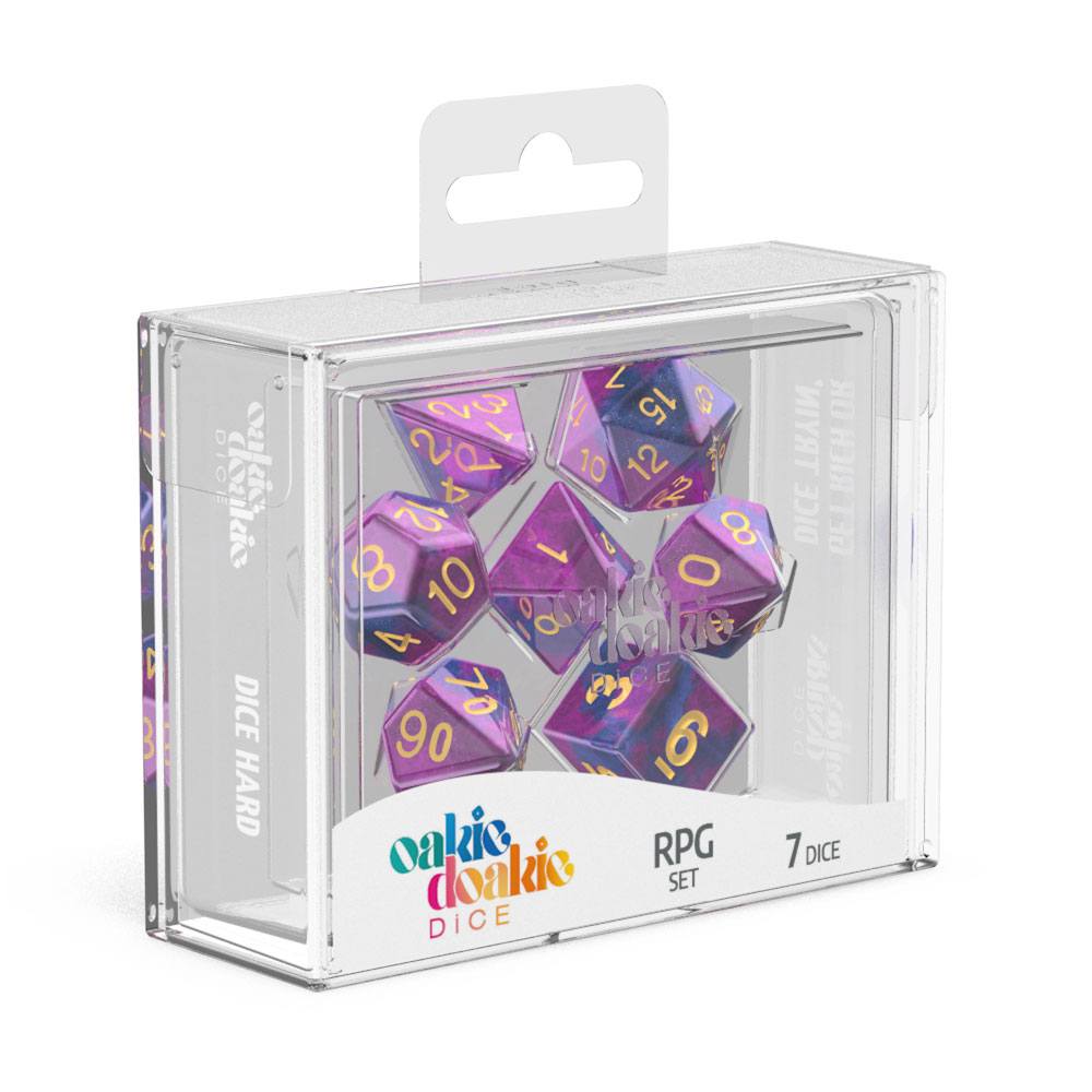 oakie doakie DICE RPG Set Gemidice - Amethyst (7)