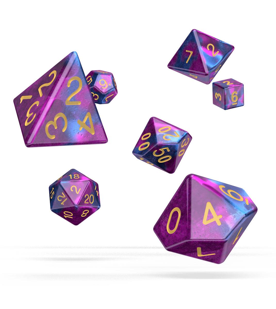 oakie doakie DICE RPG Set Gemidice - Amethyst (7)