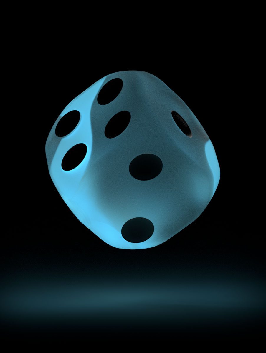 oakie doakie DICE D6 Dice 12 mm Glow in the Dark - Arctic (36)
