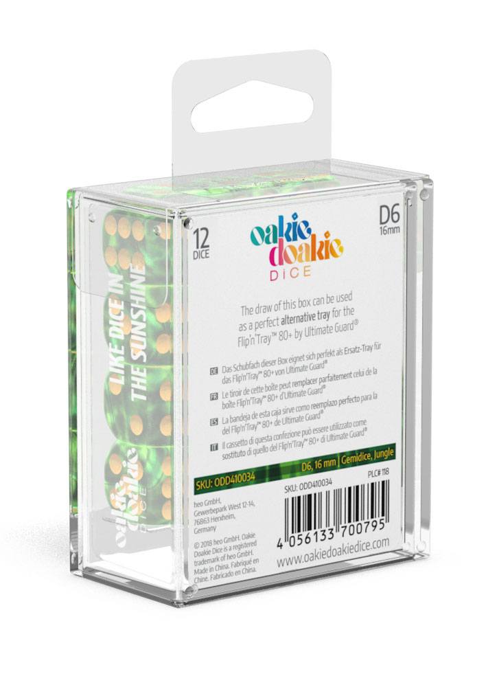 oakie doakie DICE D6 Dice 16 mm Gemidice - Jungle (12)