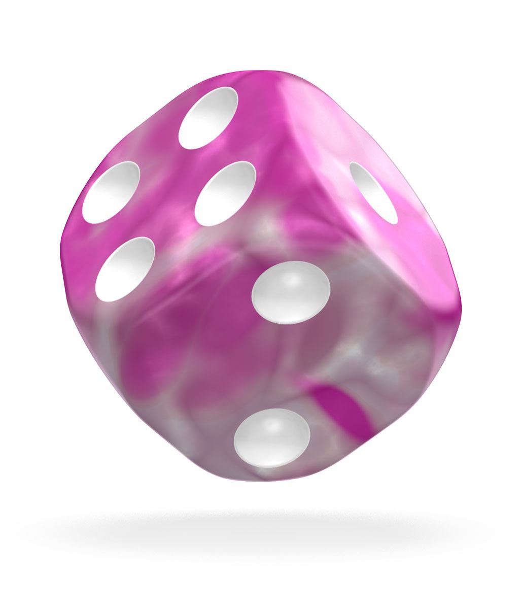 oakie doakie DICE D6 Dice 16 mm Gemidice - Magnolia (12)