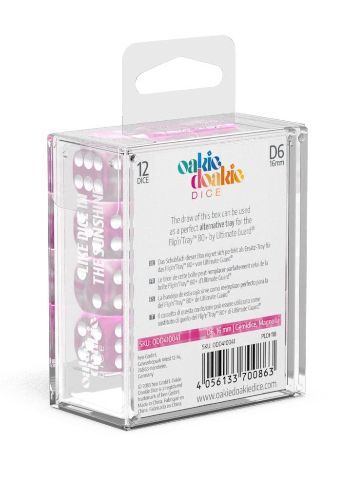 oakie doakie DICE D6 Dice 16 mm Gemidice - Magnolia (12)