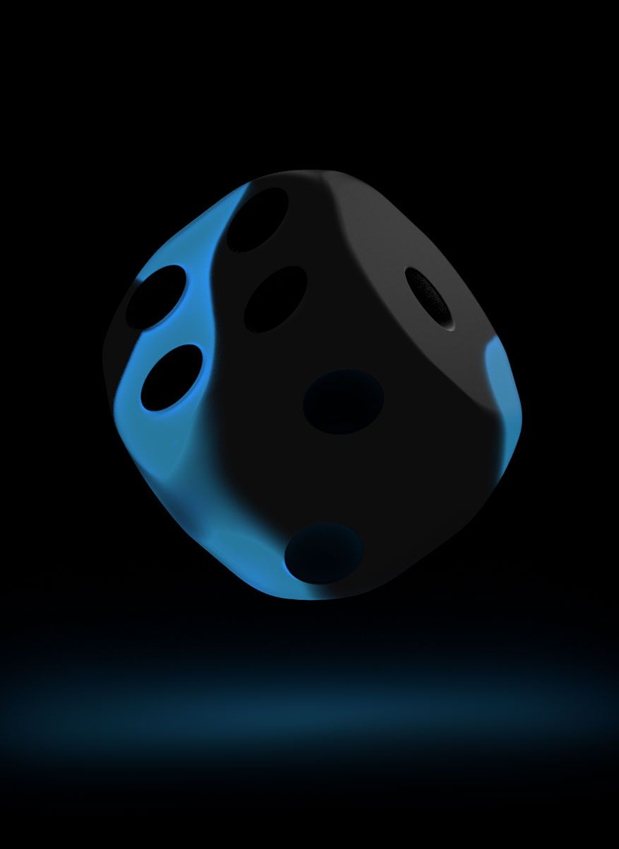 oakie doakie DICE D6 Dice 12 mm Glow in the Dark - Deep Ocean (36)
