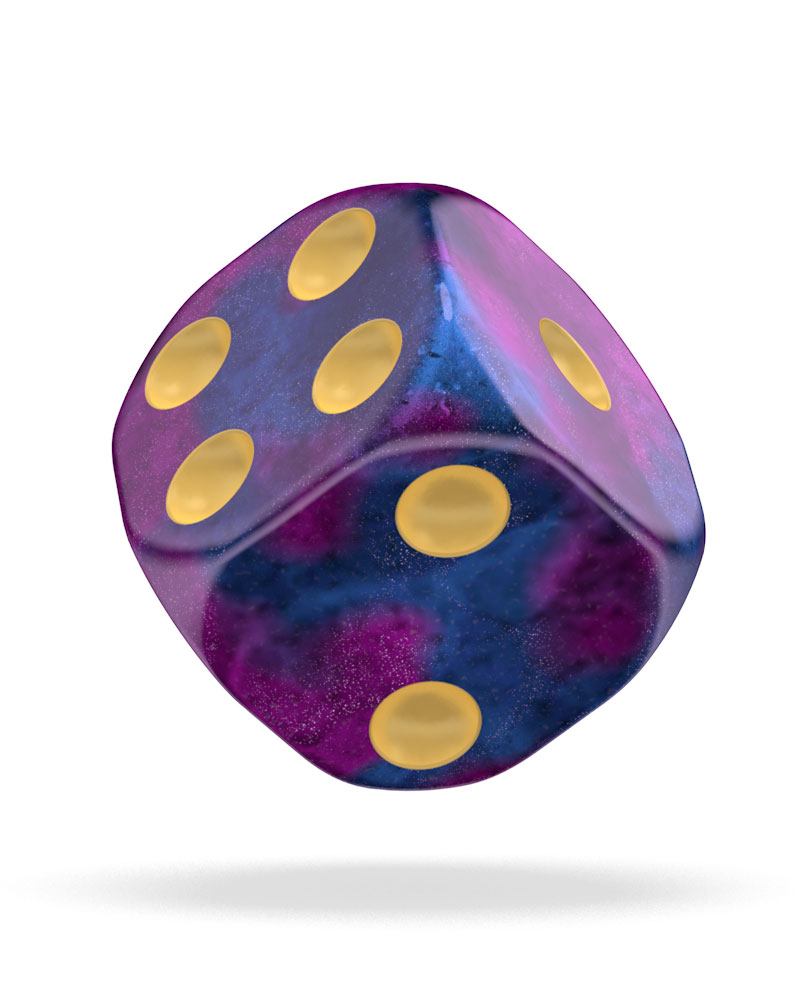 oakie doakie DICE D6 Dice 12 mm Gemidice - Amethyst (36)