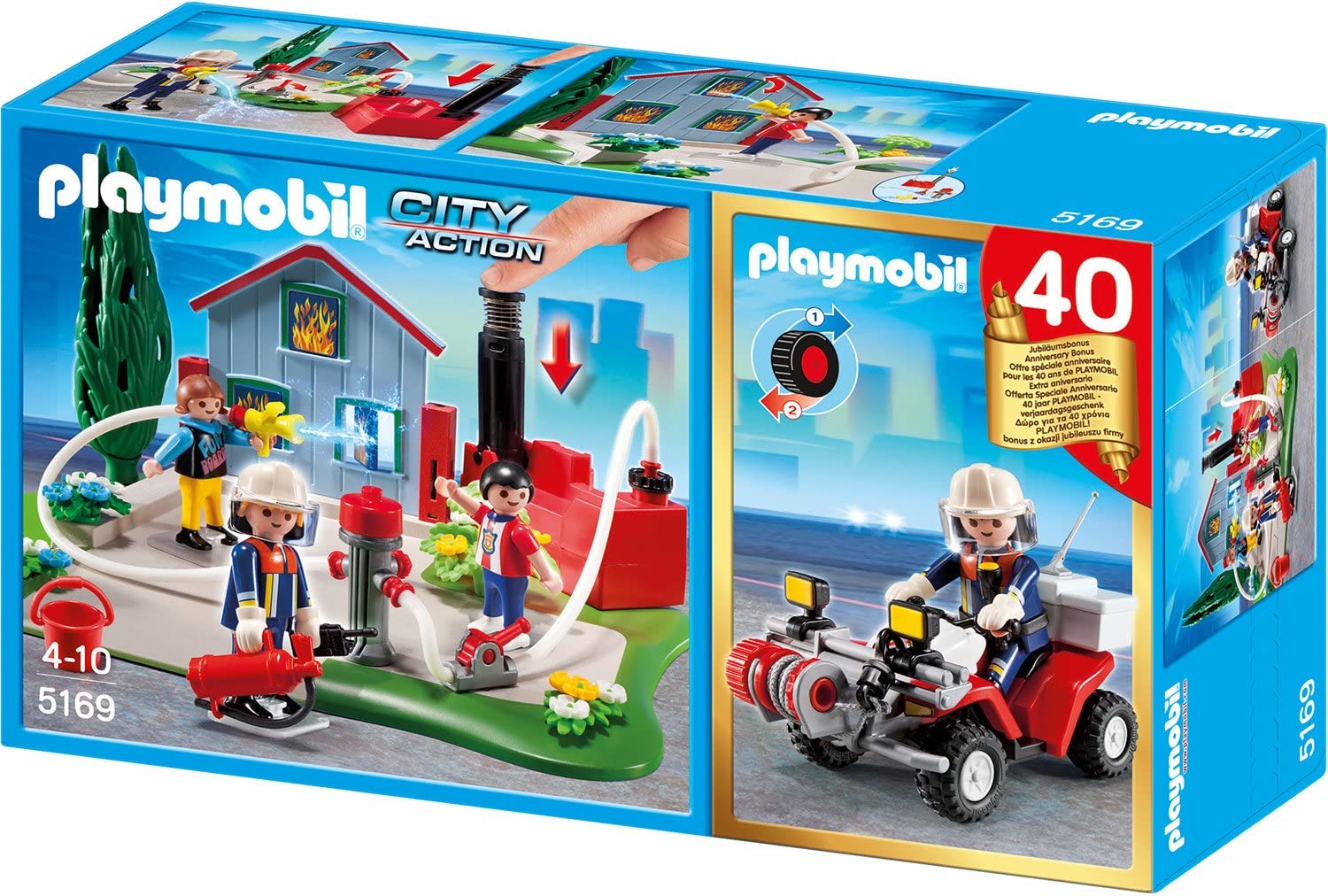 Playmobil 5169 - Jubiläums-Kompakt Set Feuerwehreinsatz mit Quad