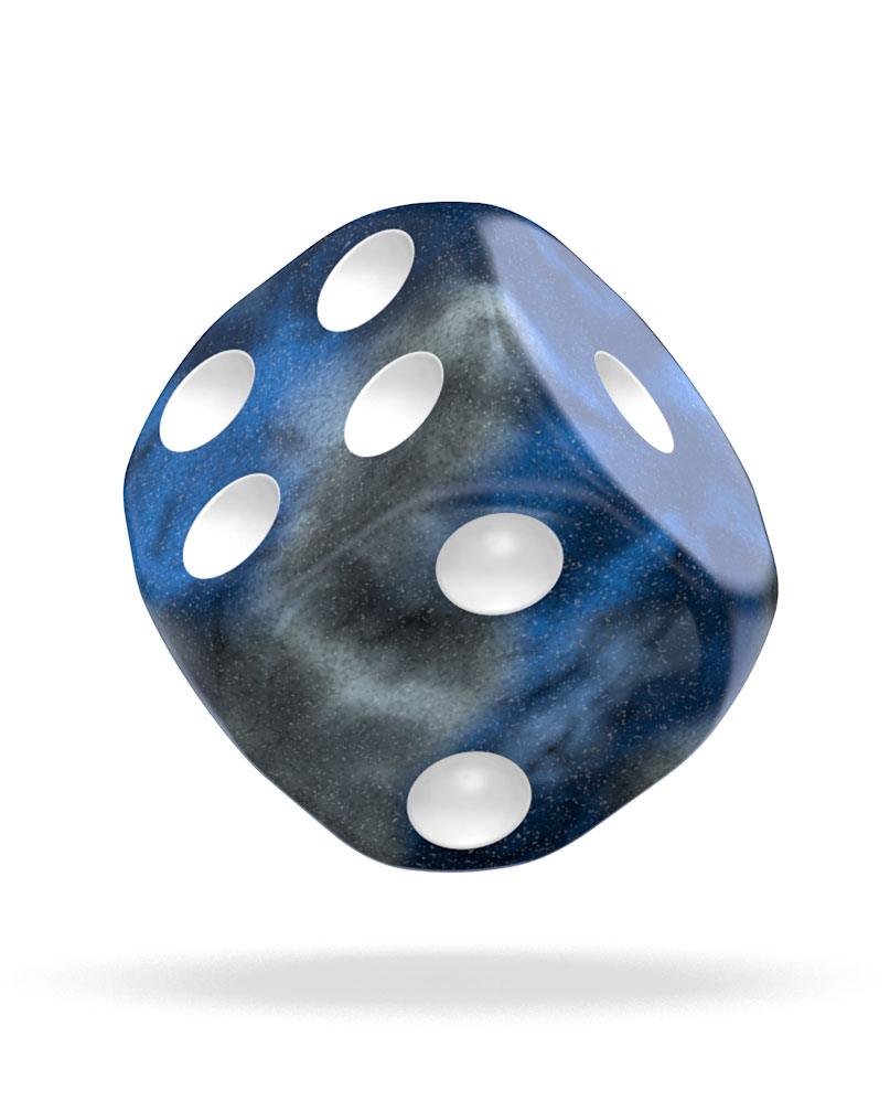 oakie doakie DICE D6 Dice 12 mm Gemidice - Liquid Steel (36)