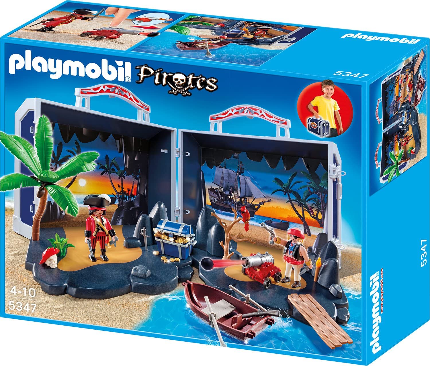 Playmobil 5347 - Piratenschatzkoffer, Aufklapp-Spiel-Box
