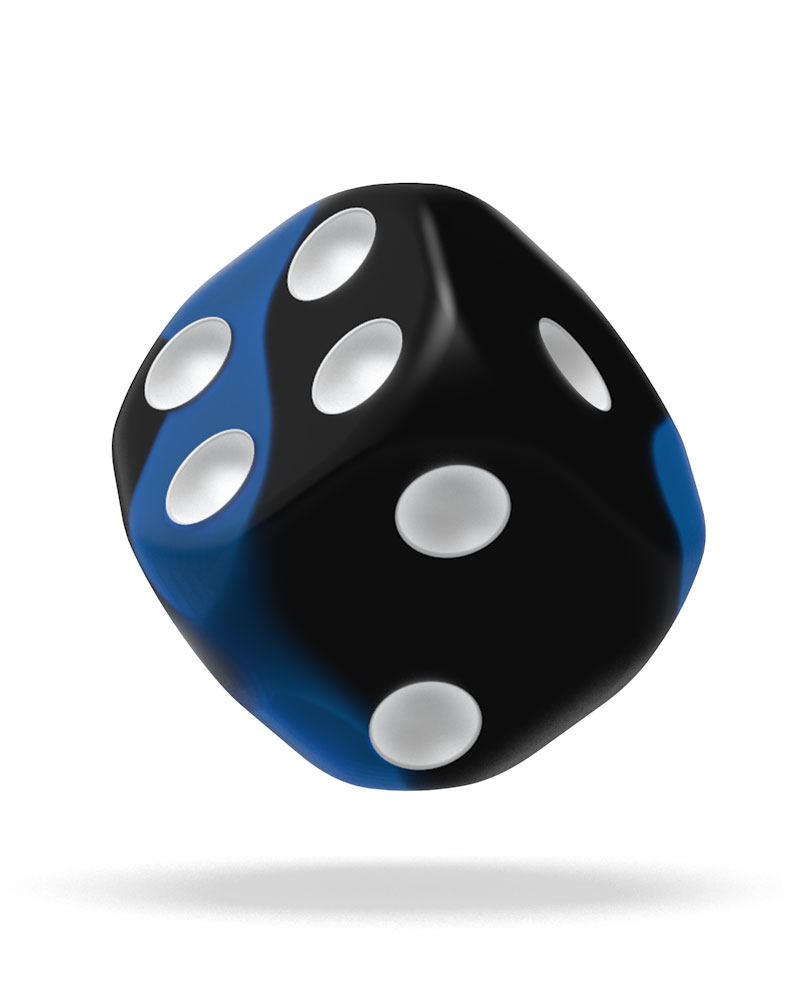 oakie doakie DICE D6 Dice 12 mm Glow in the Dark - Deep Ocean (36)