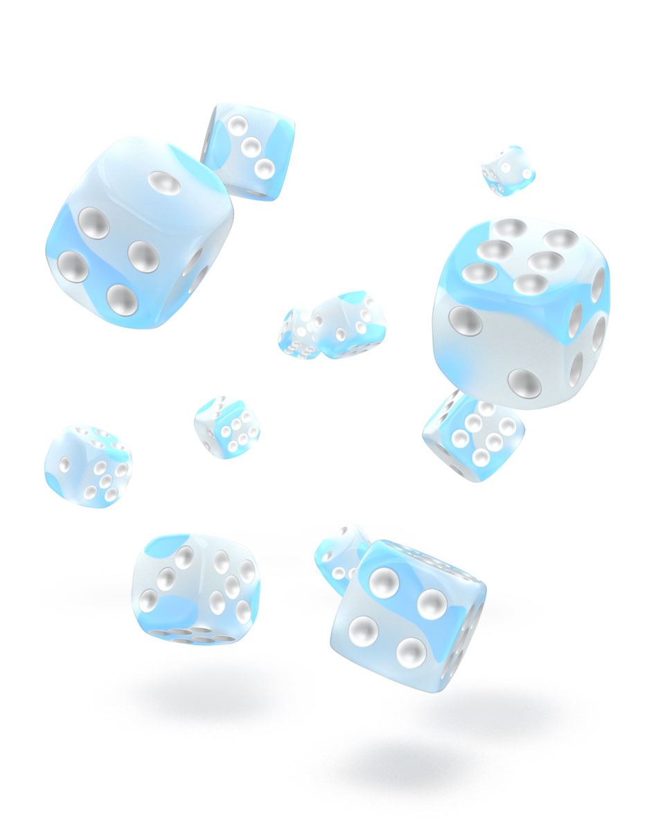 oakie doakie DICE D6 Dice 12 mm Glow in the Dark - Arctic (36)