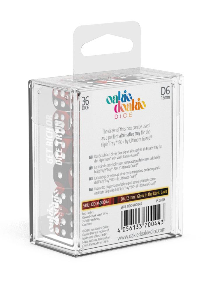 oakie doakie DICE D6 Dice 12 mm Glow in the Dark - Lava (36)