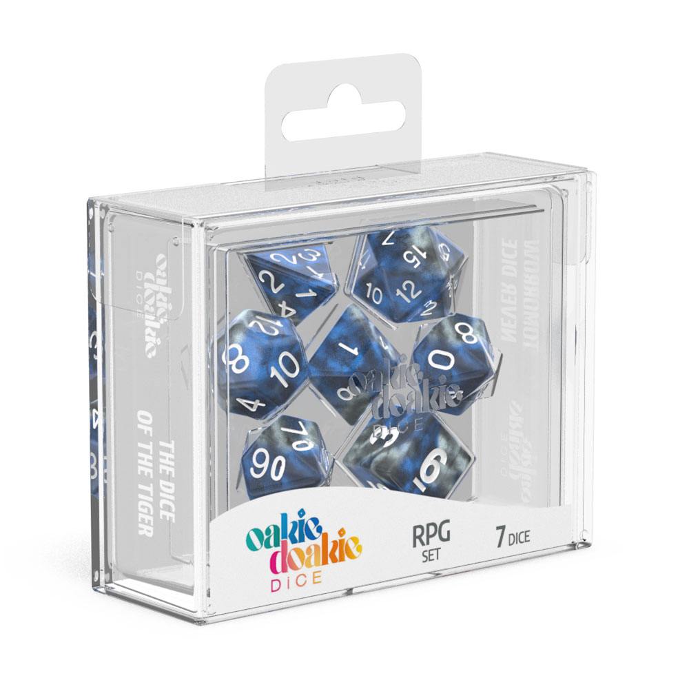 oakie doakie DICE RPG Set Gemidice - Liquid Steel (7)