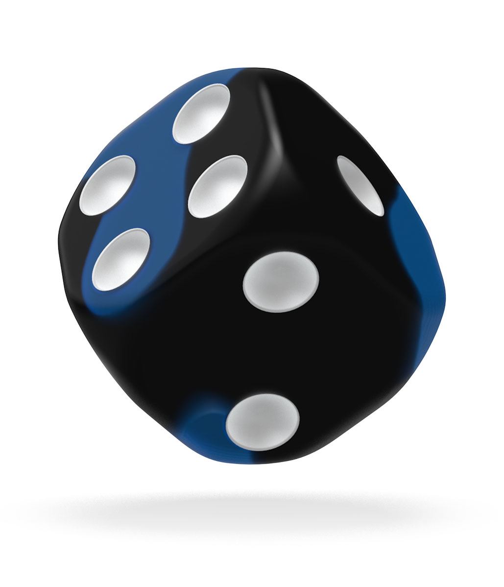 oakie doakie DICE D6 Dice 16 mm Glow in the Dark - Deep Ocean (12)