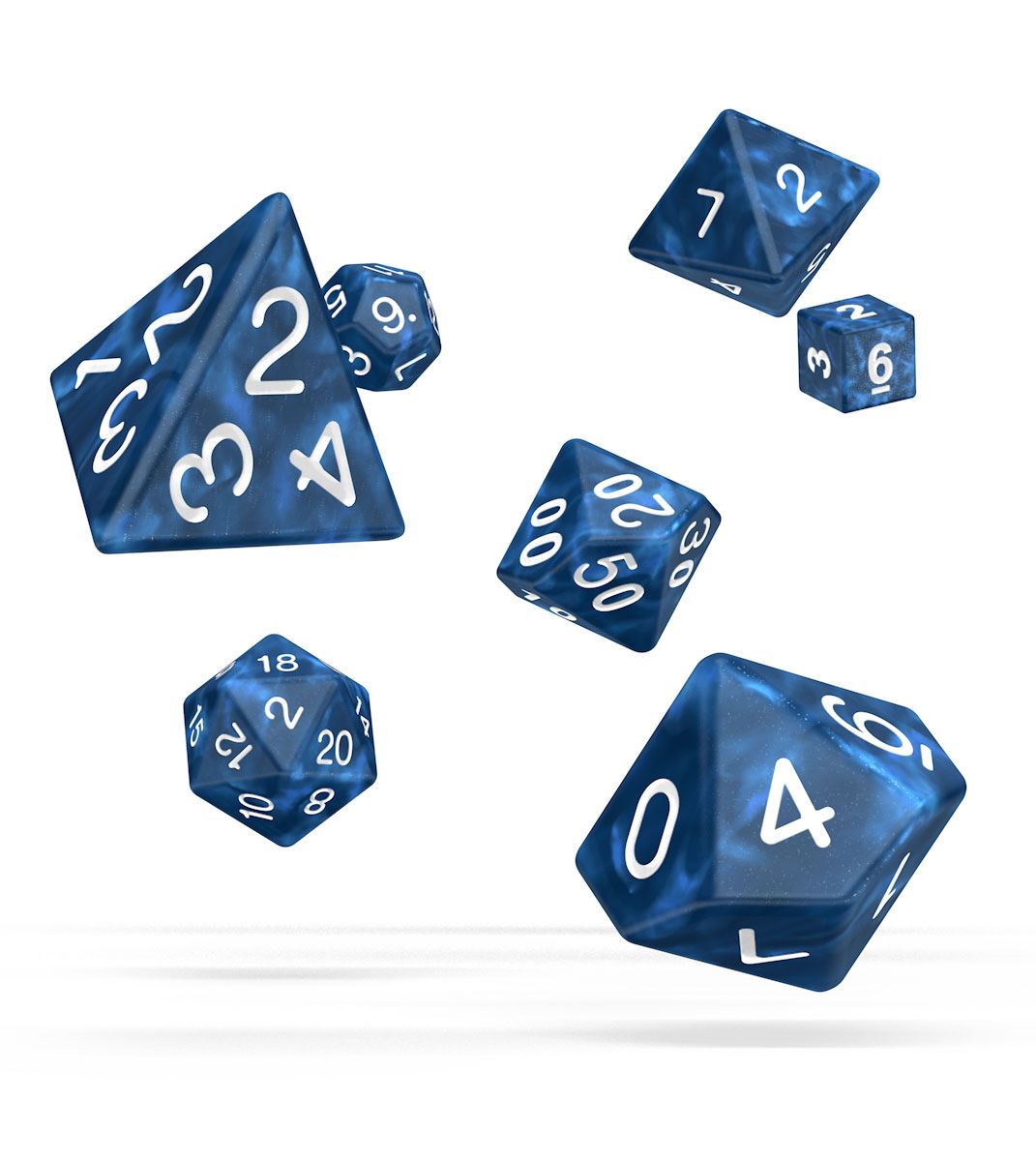 oakie doakie DICE RPG Set Marble - Blue (7)