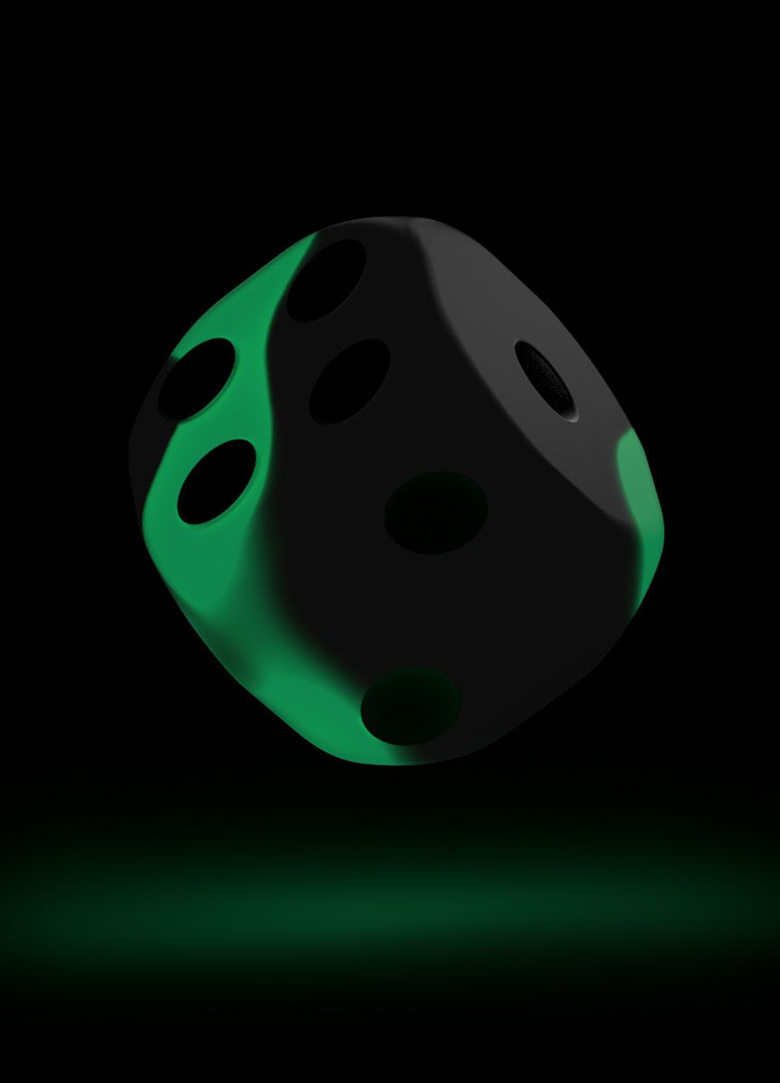oakie doakie DICE D6 Dice 12 mm Glow in the Dark - Biohazard (36)
