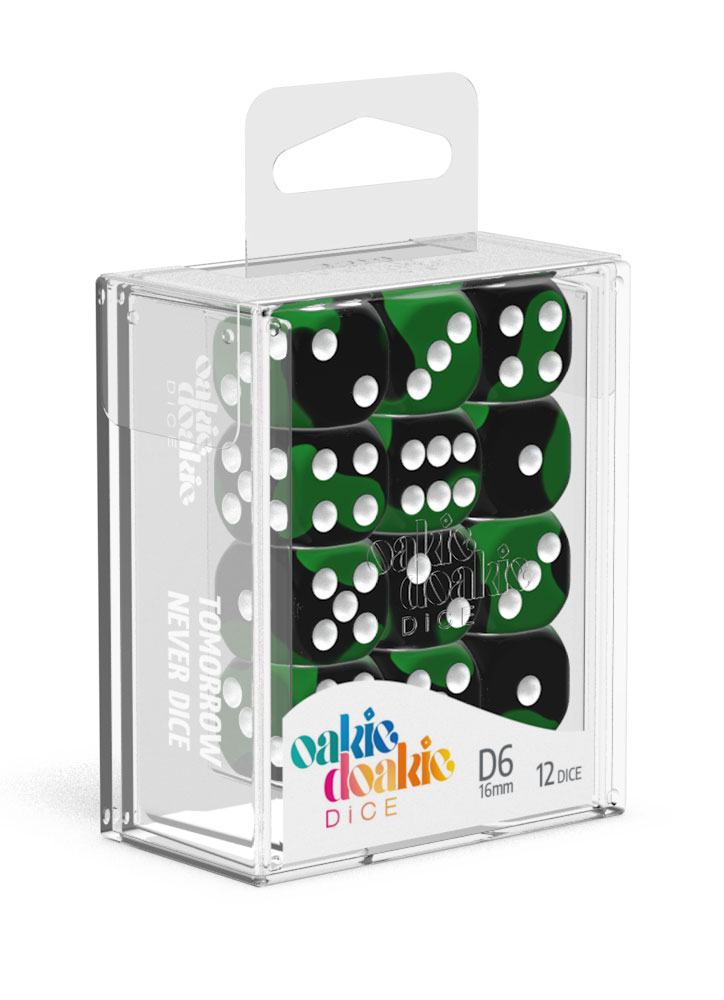 oakie doakie DICE D6 Dice 16 mm Glow in the Dark - Biohazard (12)
