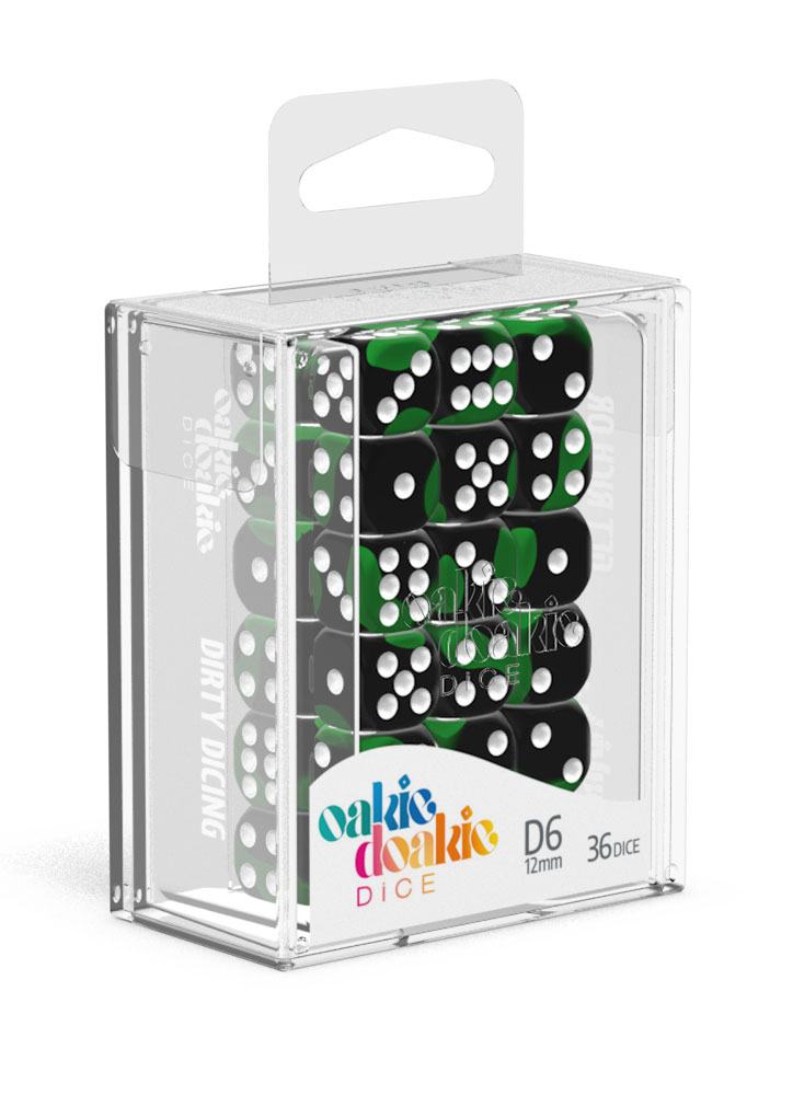 oakie doakie DICE D6 Dice 12 mm Glow in the Dark - Biohazard (36)