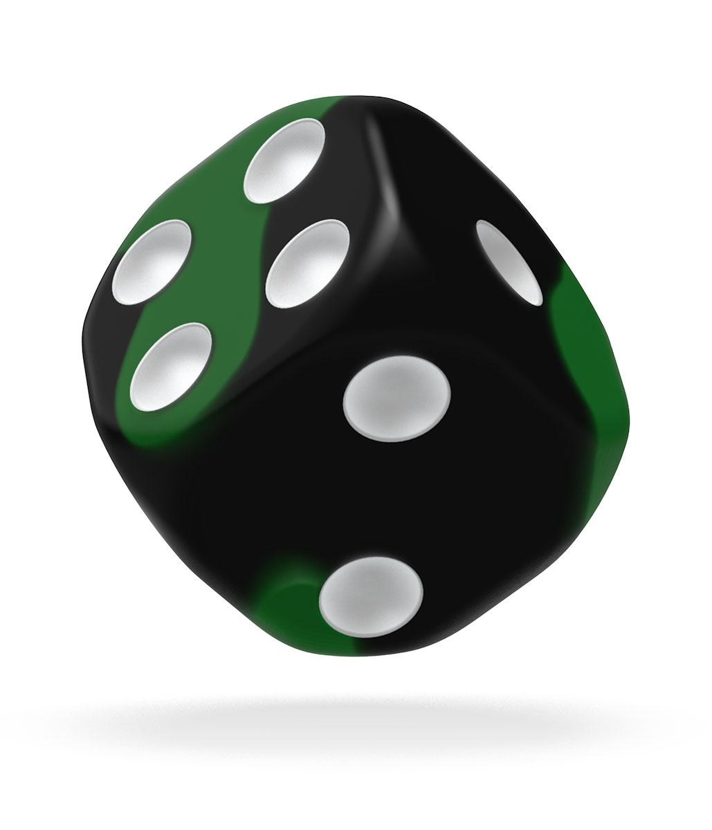 oakie doakie DICE D6 Dice 16 mm Glow in the Dark - Biohazard (12)