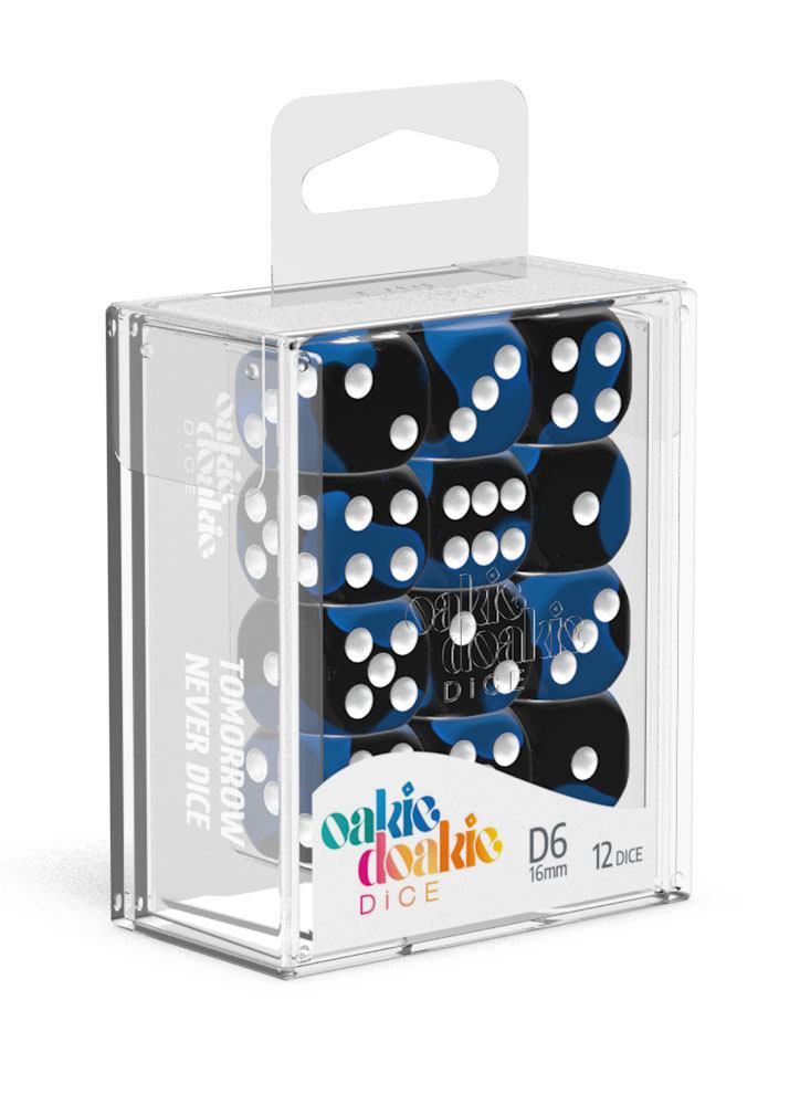 oakie doakie DICE D6 Dice 16 mm Glow in the Dark - Deep Ocean (12)