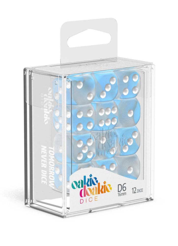 oakie doakie DICE D6 Dice 16 mm Glow in the Dark - Arctic (12)
